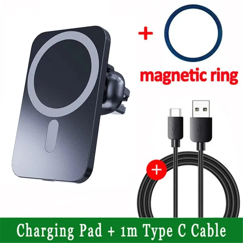 Magnetic Wireless Car Charger Mount for iPhone 12-17 Pro Max