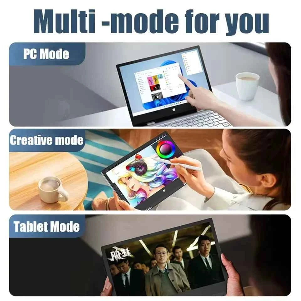 2-in-1 Touch Screen Laptop 11.6" – Intel i7-8500Y, 8GB RAM, 1TB SSD, 360° Flip, Windows 11, Tablet PC
