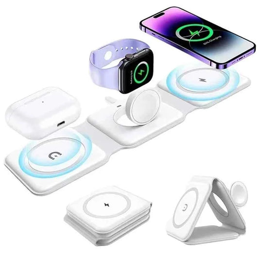 3-in-1 Magnetic Folding 15W Fast Wireless Charger