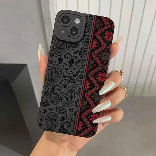 Vintage Totem Pattern Shockproof iPhone Case – Fits iPhone 7 to 16 Pro Max, XR, XS – Soft Silicone Cover