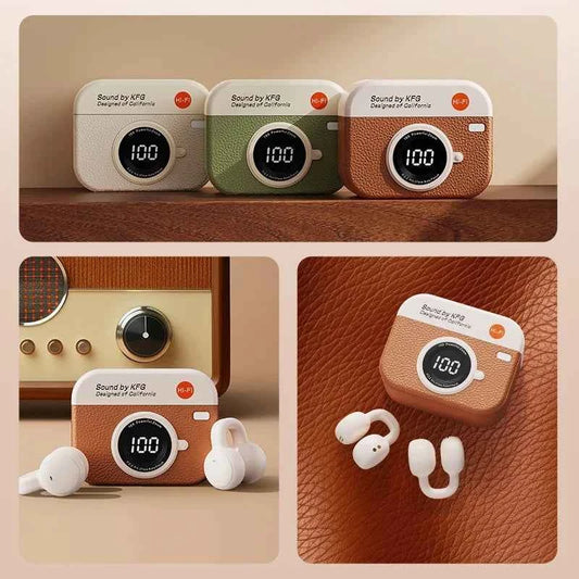 Wireless Clip-On Bluetooth Earphones with Noise Canceling and Mic