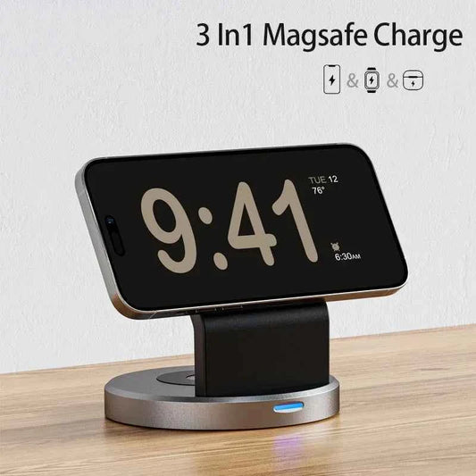 3-in-1 Magnetic Wireless Charging Station for iPhone, Apple Watch & AirPods