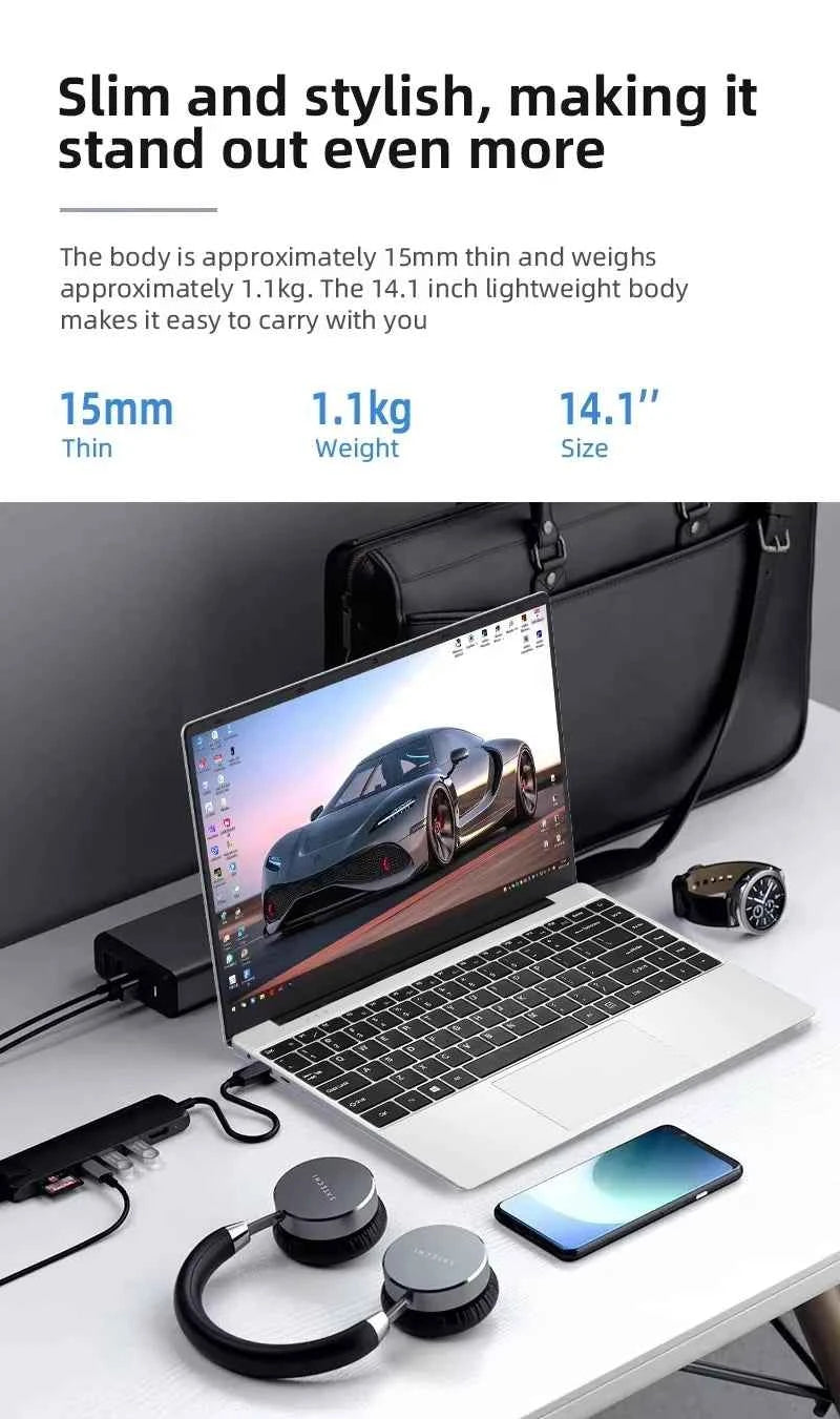 Laptop – Intel Core i5-7300U, 12GB RAM, 1TB SSD, 1080p Display, Windows 11, Office & Study PC