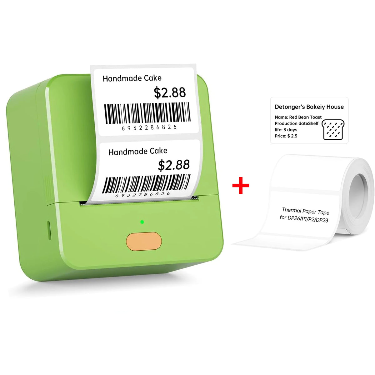 DETONGER P1 Mini Portable 20-58mm 203DPI Thermal Label Printer Wireless Inkless Bluetooth Pocket Sticker Machine