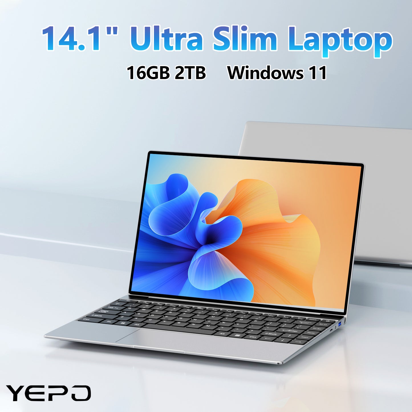 YEPO Ultra Slim Laptop 14.1" – 16GB RAM, 2TB SSD, Intel Processor, Windows 11