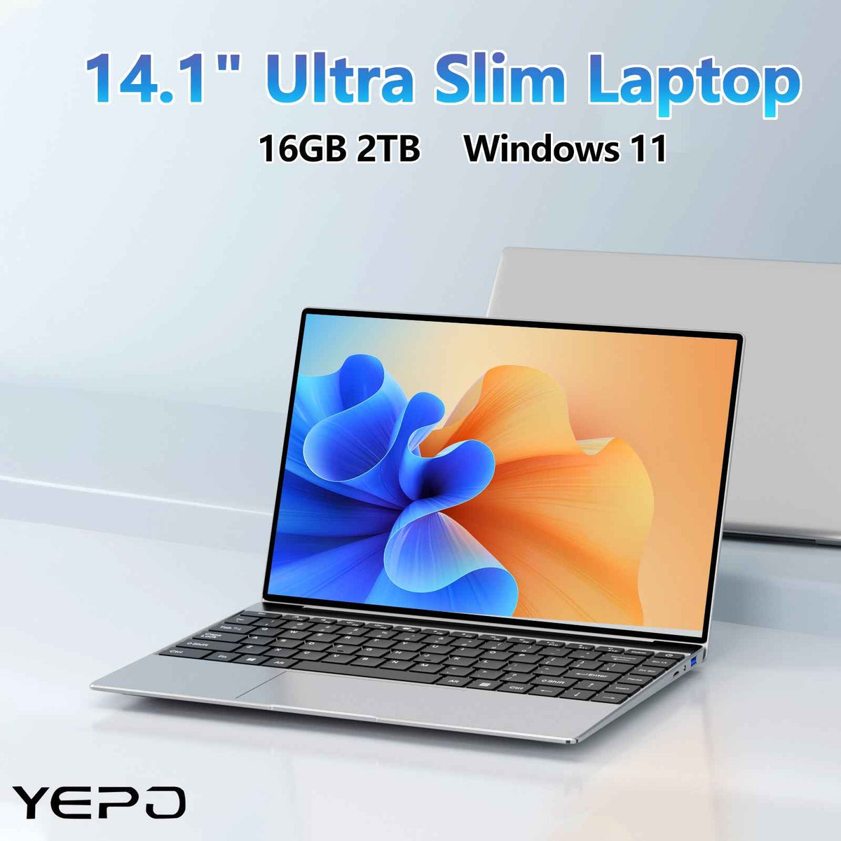 YEPO Ultra Slim Laptop 14.1" – 16GB RAM, 2TB SSD, Intel Processor, Windows 11