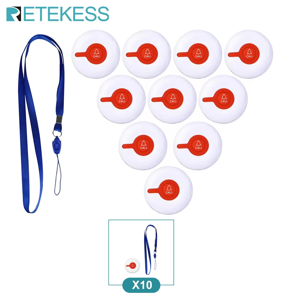 Retekess Caregiver Pager Wireless Calling System T114 Screen TD113 Watch Alert SOS Call Buttons for Clinic Hospital Nurses Home