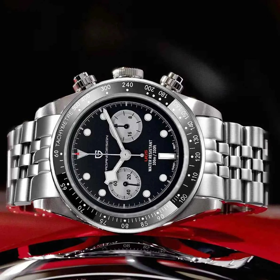 PAGANI DESIGN BB Panda Chronograph Sport Men's Quartz Watches 2025 New Stainless steel bracelet 100M Waterproof Wrist watch Men