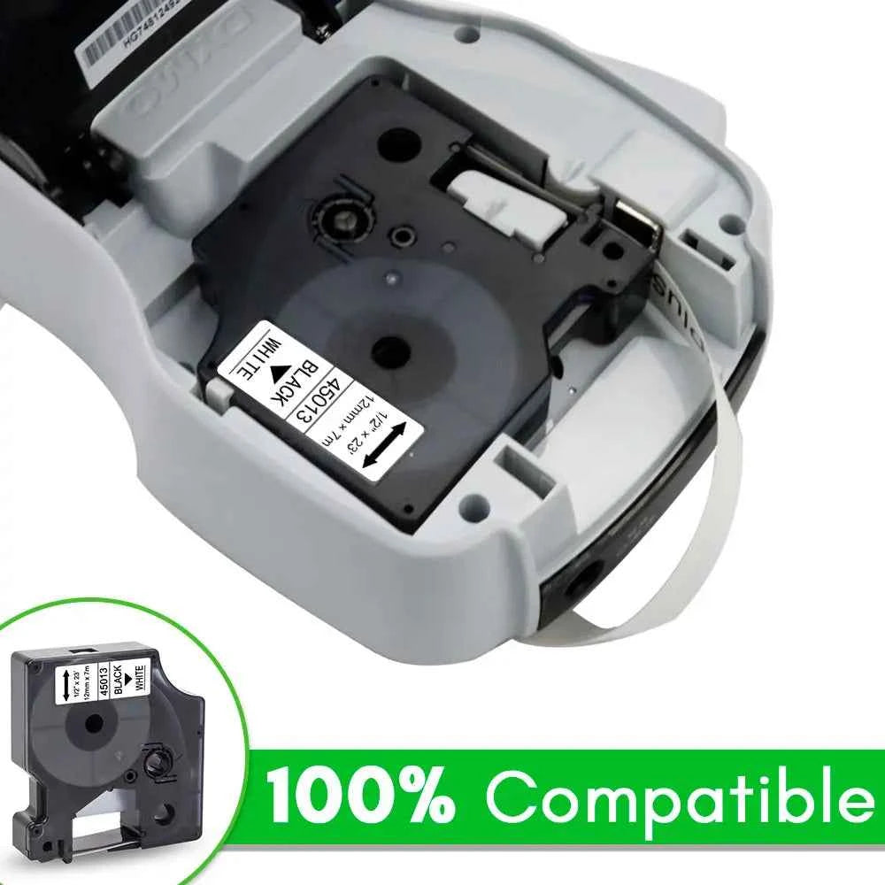 6/9/12mm 45013 Tape Compatible for Dymo D1 45013 45010 45018 45023 45024 40913 43613 Label Tape For Dymo LabelManager 160 280