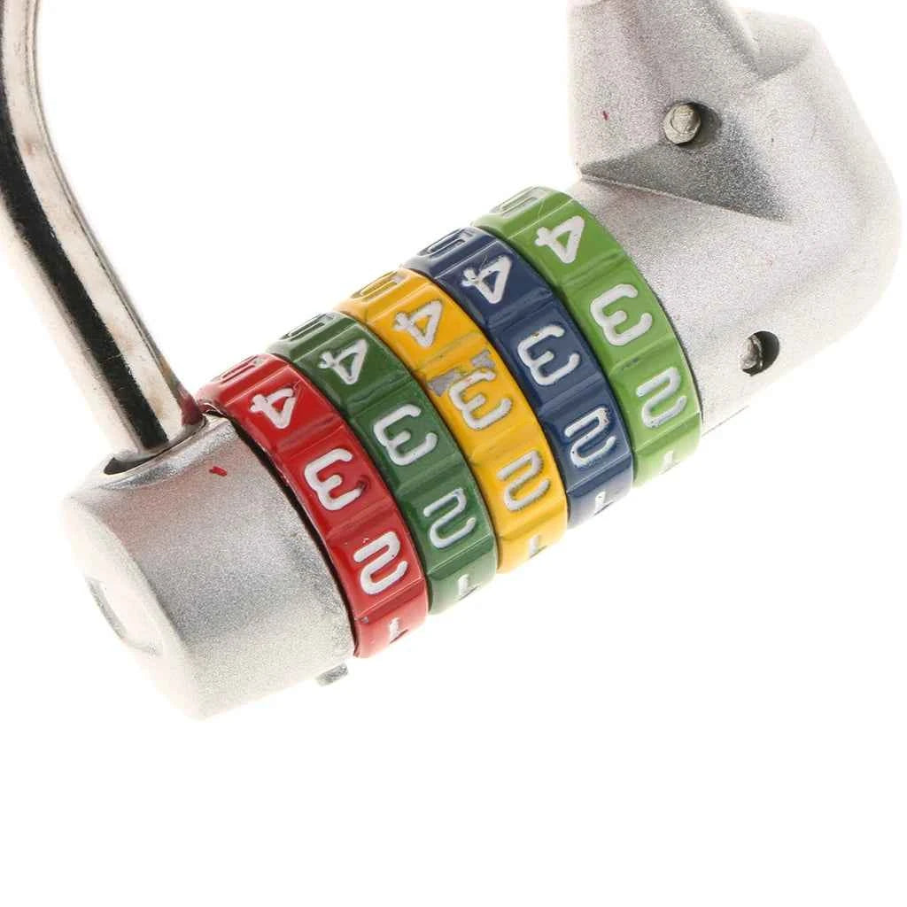 Zinc Alloy 5 Dial Digit Combination Padlock Travel Number Code Password Lock Travel Combination Padlock