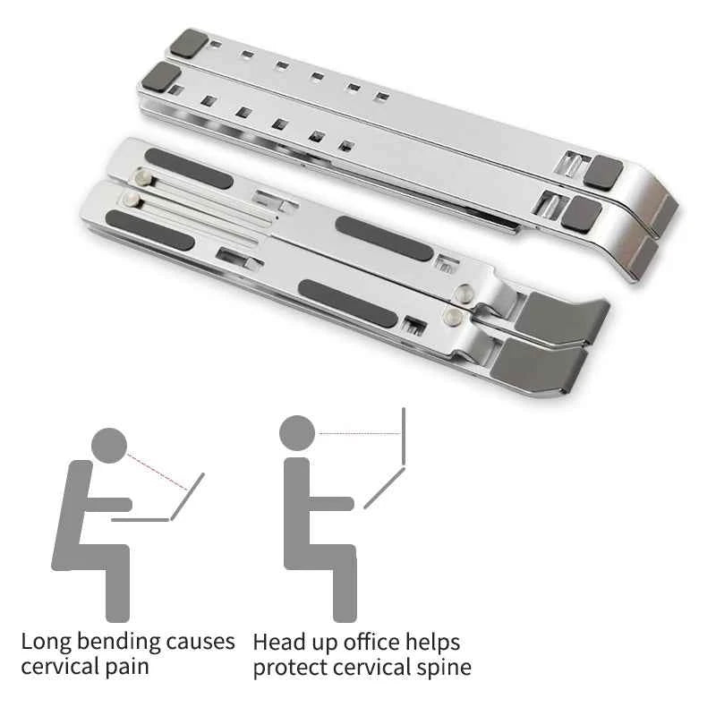 Aluminum Alloy Adjustable Laptop Stand Folding Portable for Notebook MacBook Computer Bracket Lifting Cooling Holder Non-slip