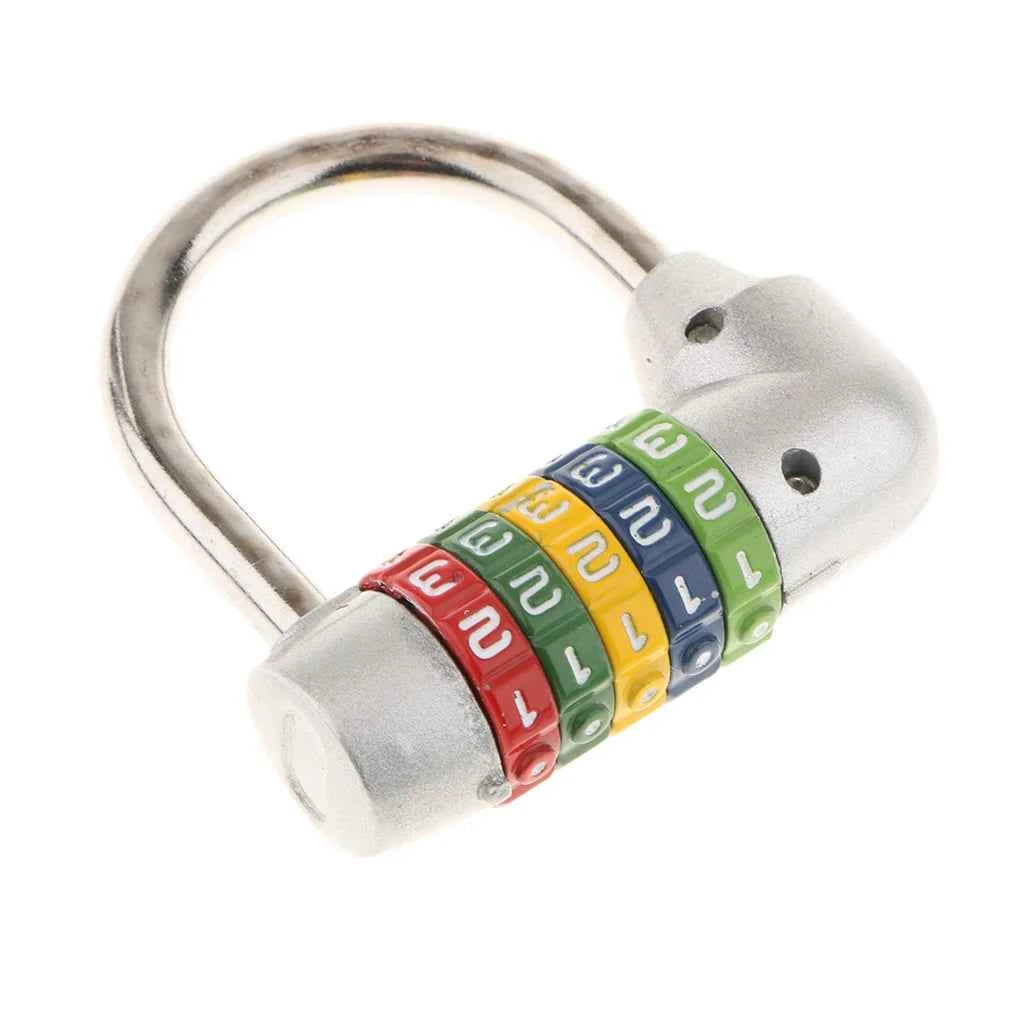 Zinc Alloy 5 Dial Digit Combination Padlock Travel Number Code Password Lock Travel Combination Padlock