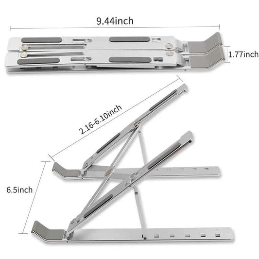 Aluminum Alloy Adjustable Laptop Stand Folding Portable for Notebook MacBook Computer Bracket Lifting Cooling Holder Non-slip