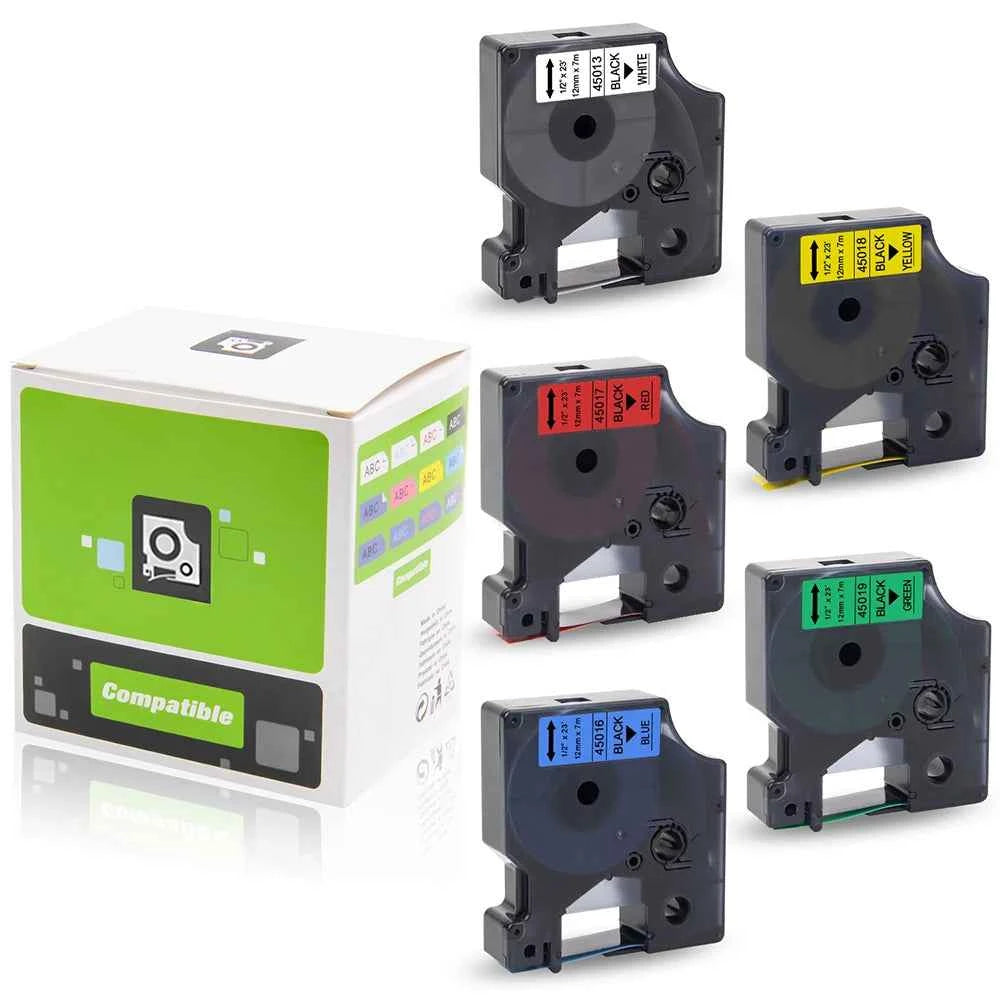 6/9/12mm 45013 Tape Compatible for Dymo D1 45013 45010 45018 45023 45024 40913 43613 Label Tape For Dymo LabelManager 160 280