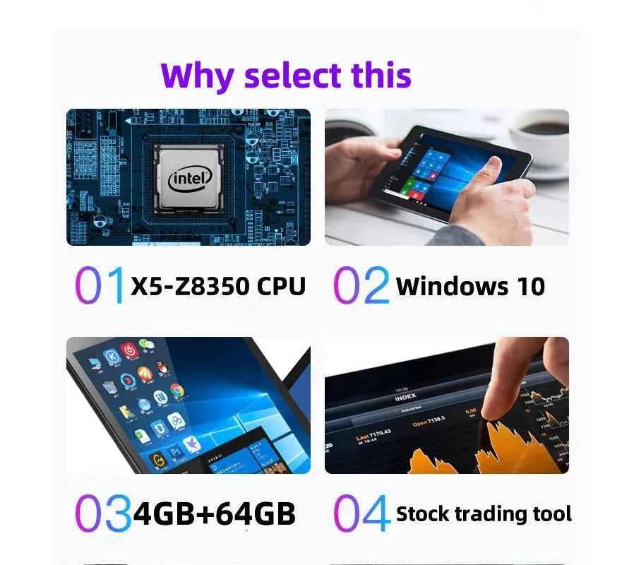 Big Sales 8 INCH 64 Bit X64 System Windows 10 Pocket Tablet PC 8GB RAM 128GB ROM AR3 Dual Cameras Quad Core