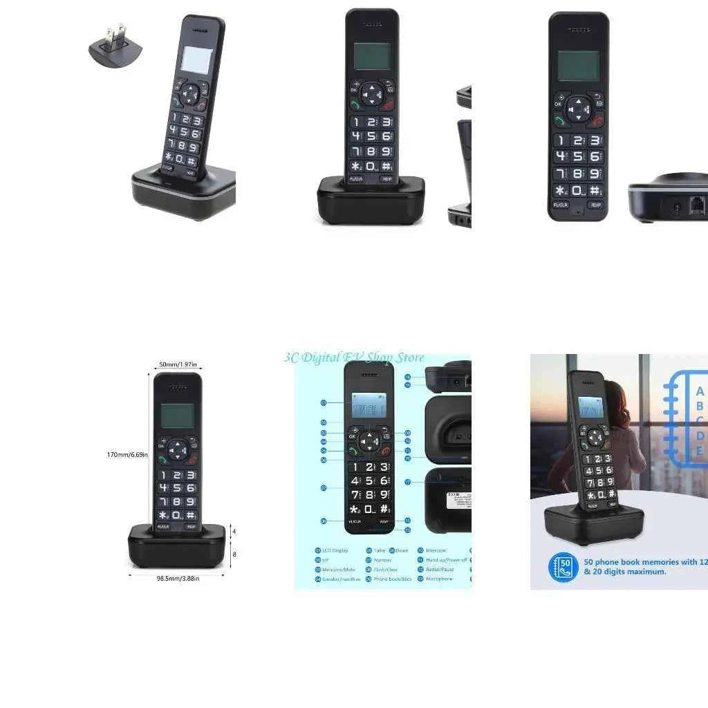 E74D Cordless Telephone Landline Phone Caller Display and Memory for Home Office