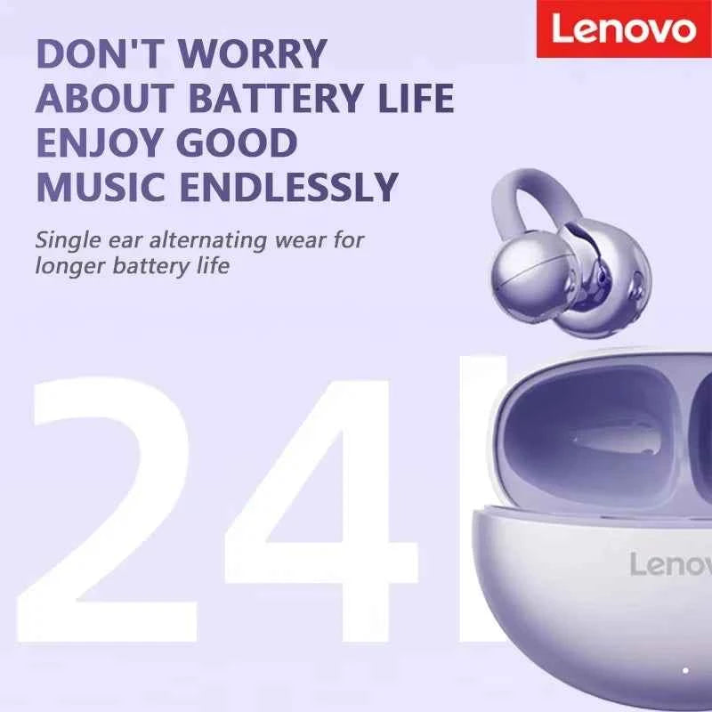 Lenovo TA410 TWS Bone Conduction Ear Clip Bluetooth 5.4 Wireless Earbuds