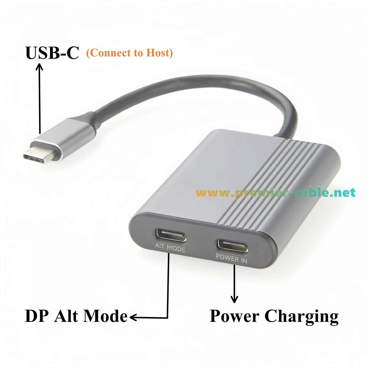 AR Smart Glasses USB C Hub, 2-Port USB-C Hub with DP Alt Mode Video Output 4K@60Hz, 100W PD Fast Charging for Switch, Steam Deck