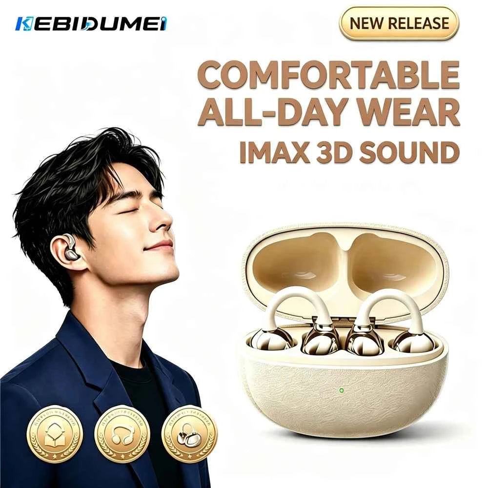 KEBIDUMEI Clip-on Open Ear Bluetooth 6.0 Wireless Earbuds