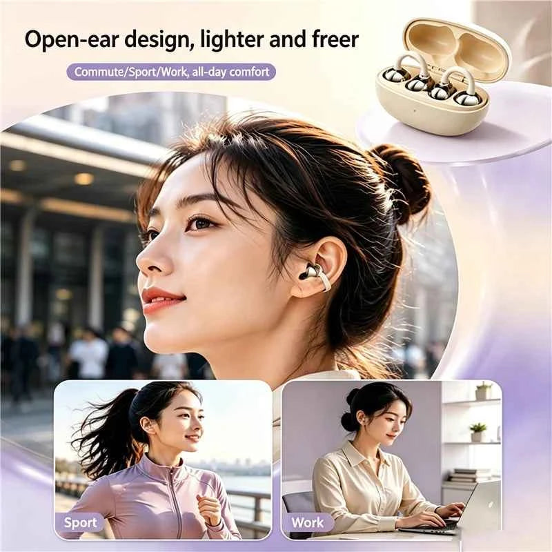 KEBIDUMEI Clip-on Open Ear Bluetooth 6.0 Wireless Earbuds
