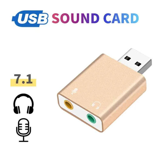 USB Sound Card Virtual 7.1 Adapter Microphone Earphone External Audio USB To Jack 3.5mm Converter Headphone Splitter