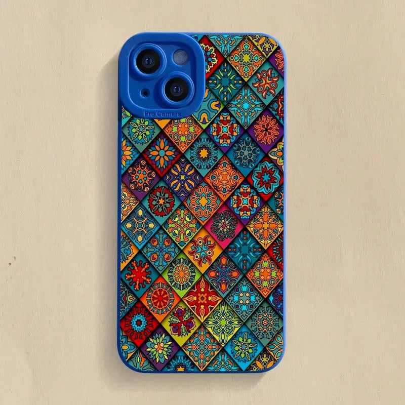 Vintage Totem Pattern Shockproof iPhone Case – Fits iPhone 7 to 16 Pro Max, XR, XS – Soft Silicone Cover