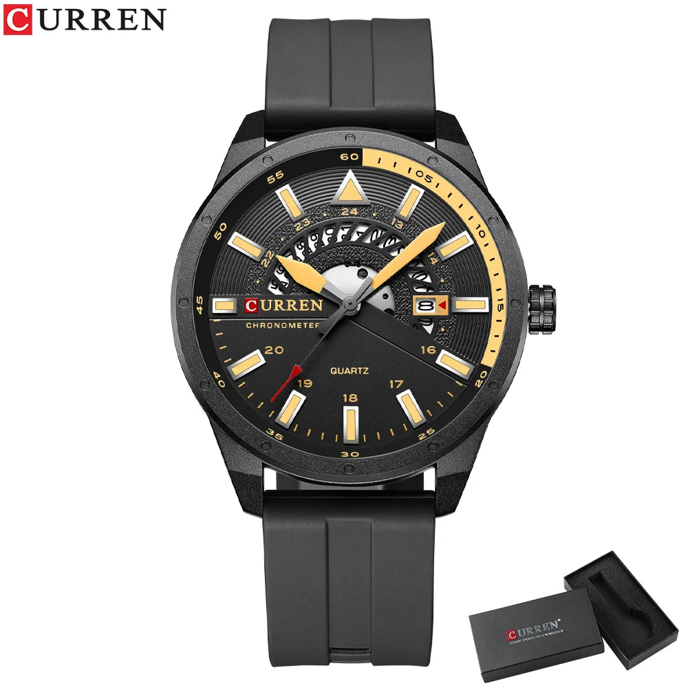 CURREN Men Watches Waterproof Luminous Top Brand Luxury Leather Casual Sports Quartz Wristwatch Military Man Watch For Men