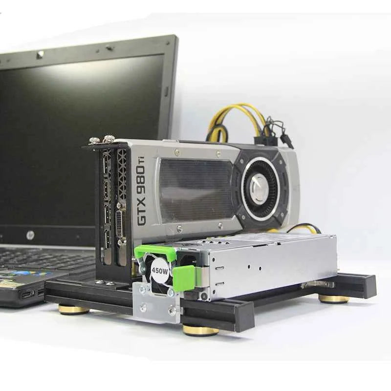 Laptop external graphics card dock mini pcie to pciex16 riser card set bracket + riser card + GPU power cable + power supply