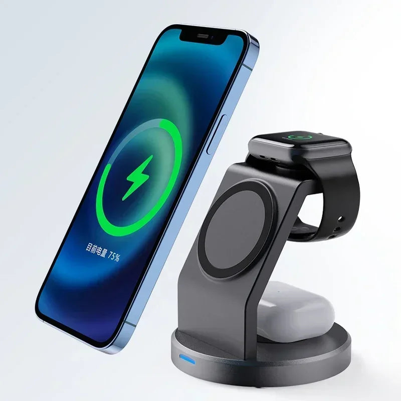 3-in-1 Magnetic Wireless Charging Station for iPhone, Apple Watch & AirPods