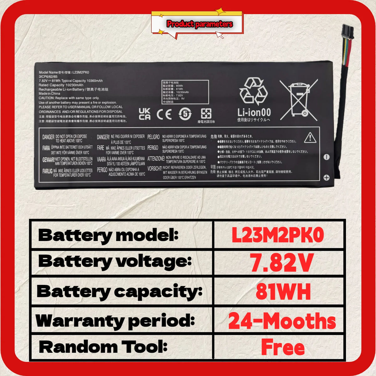 Wholesale And Retail❗❗❗ L23M2PK0 L23B2PK0 Battery High-Capacity for Lenovo Legion Go 8APU1 Handheld Gaming PC L23C2PK0