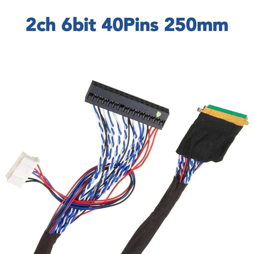 4pcs/Lot lvds cable 30pin/40pin kit 1ch 6-bit /2ch 6-bit for laptop screen 14" 15.6" 25cm 20454-40P LCD Modify LVDS CABLE