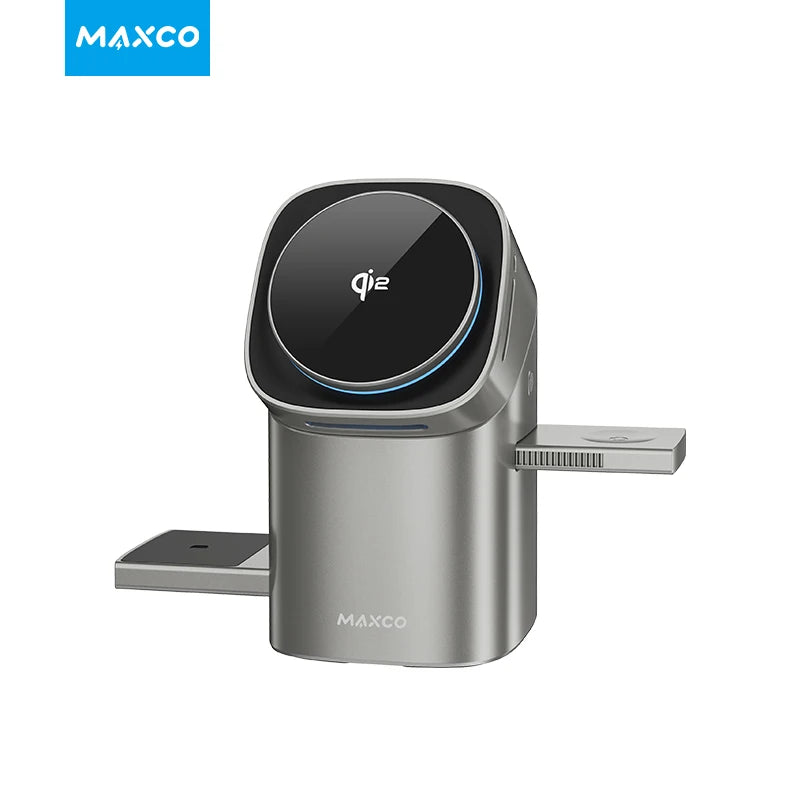 Qi2 15W 3-in-1 Magnetic Wireless Charging Station for iPhone, Apple Watch & AirPods