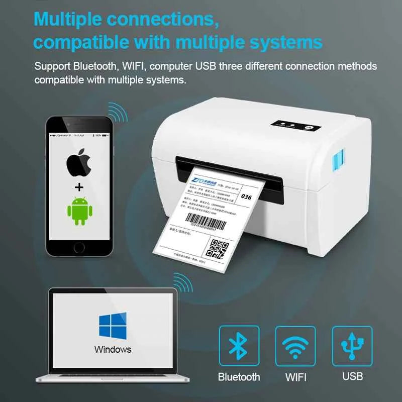 9200 Shipping Label Express Waybill Thermal Printer Price Barcode QR Code Sticker Printer40-110 MM USB Bluetooth WIFI 4 Inch