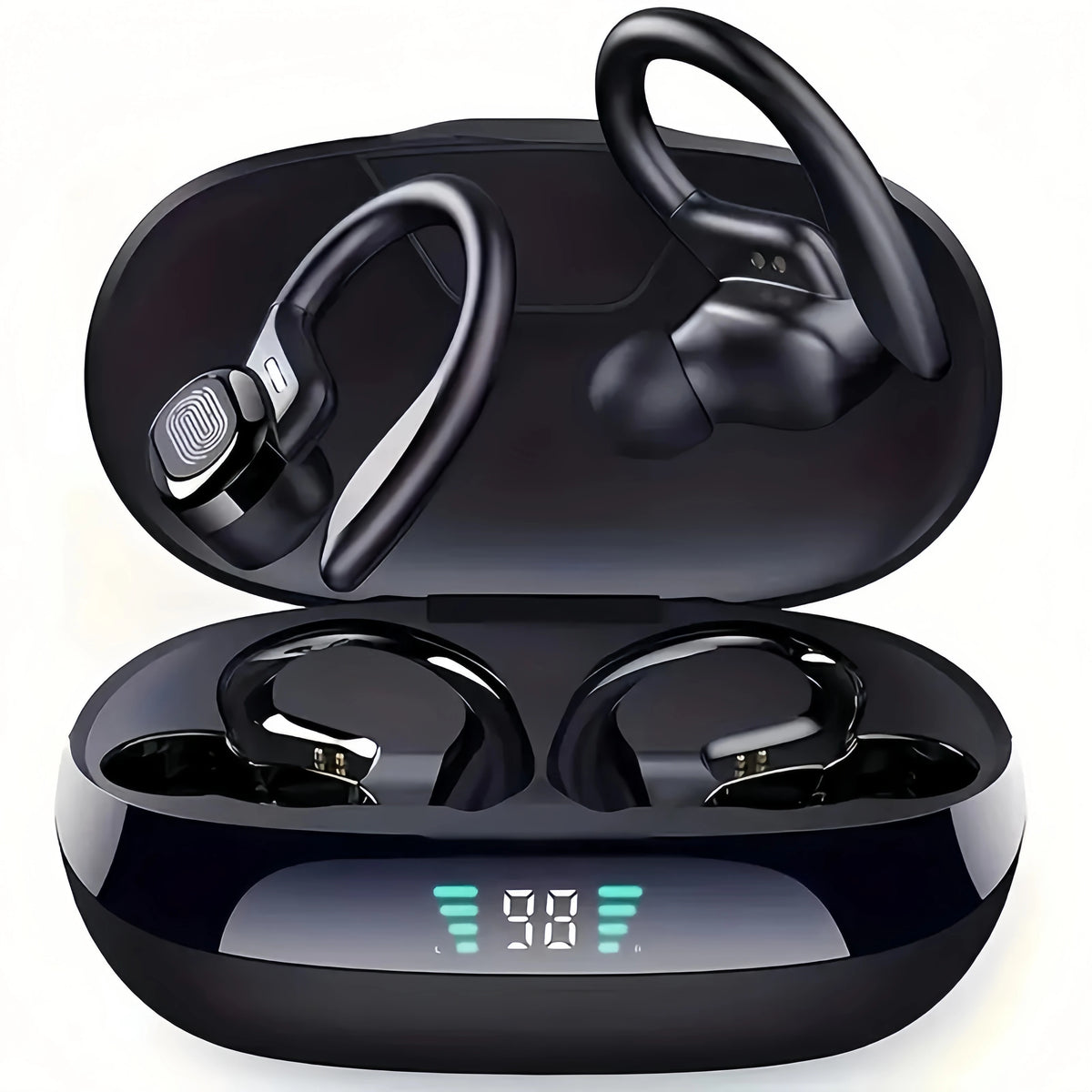 True Wireless Sports Ear Clip Headphones with LED Display