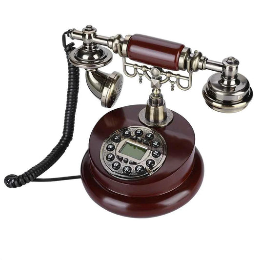 Retro Landline Phone European Old Fashioned Corded Telephone with Pause Redial function Fixed Phone for Home Hotel Office