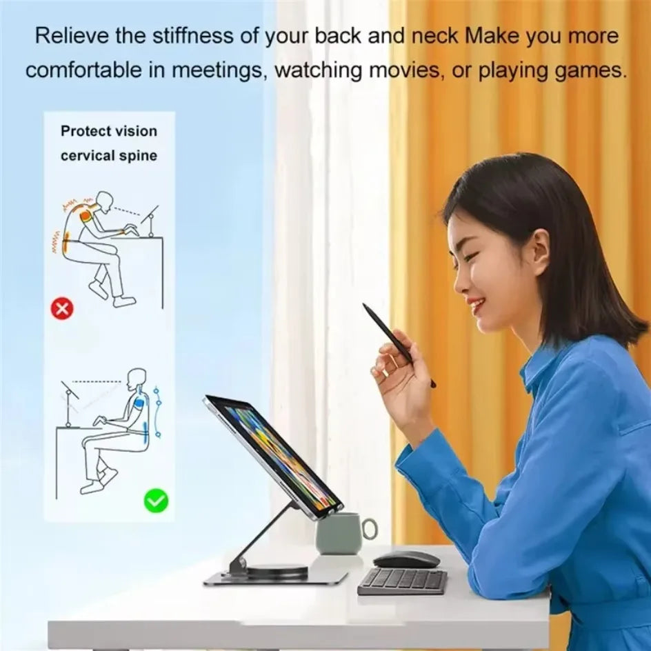 360° Rotation Portable Desktop Bracket Foldable Aluminum Laptop Tablet Holder For iPad Macbook RedmiBook Galaxy Tab Book Laptop