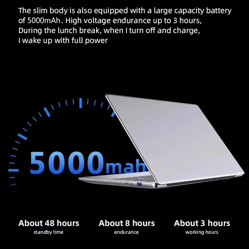 14.1" Portable Laptop – Intel Core i9-10980HK or N150, 16GB RAM, Up to 2TB SSD, 4K, Windows 11 Pro