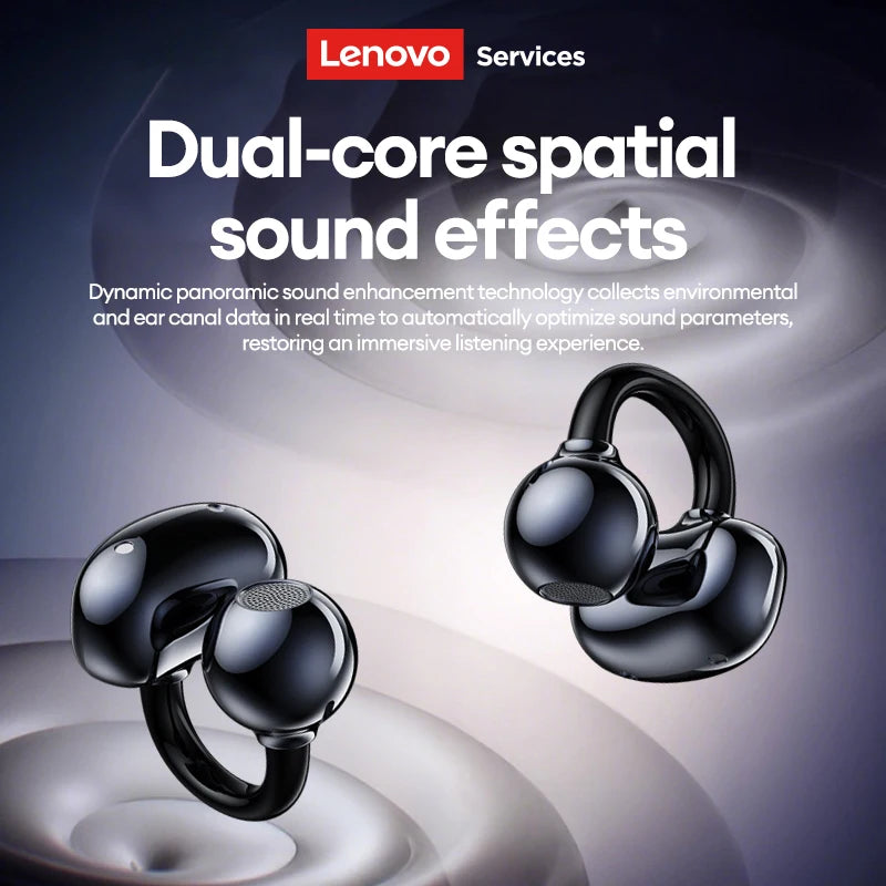 Lenovo RS105 Ear Clip Wireless Earphones with LCD Touchscreen and Bluetooth 6.0