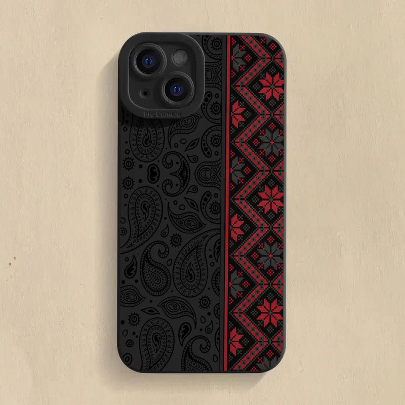 Vintage Totem Pattern Shockproof iPhone Case – Fits iPhone 7 to 16 Pro Max, XR, XS – Soft Silicone Cover