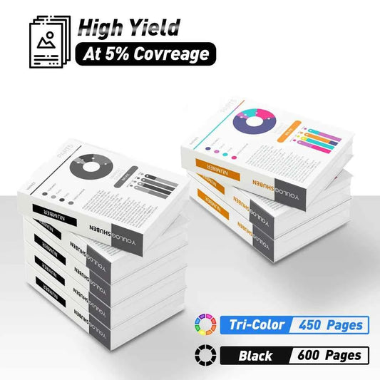 InkGarden 123XL Ink Cartridge Replacement For HP 123 HP123 XL Compatible 1110 1111 2130 2132 Officejet 3830 3831 3832 Printer