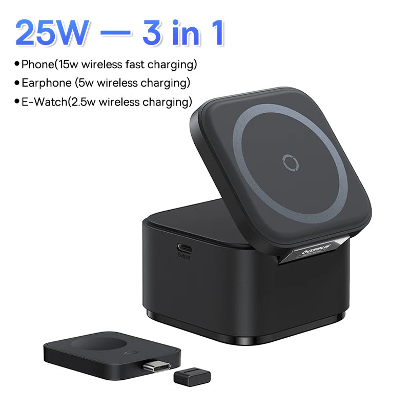 Baseus 3-in-1 Magnetic Wireless Charging Stand for iPhone and AirPods