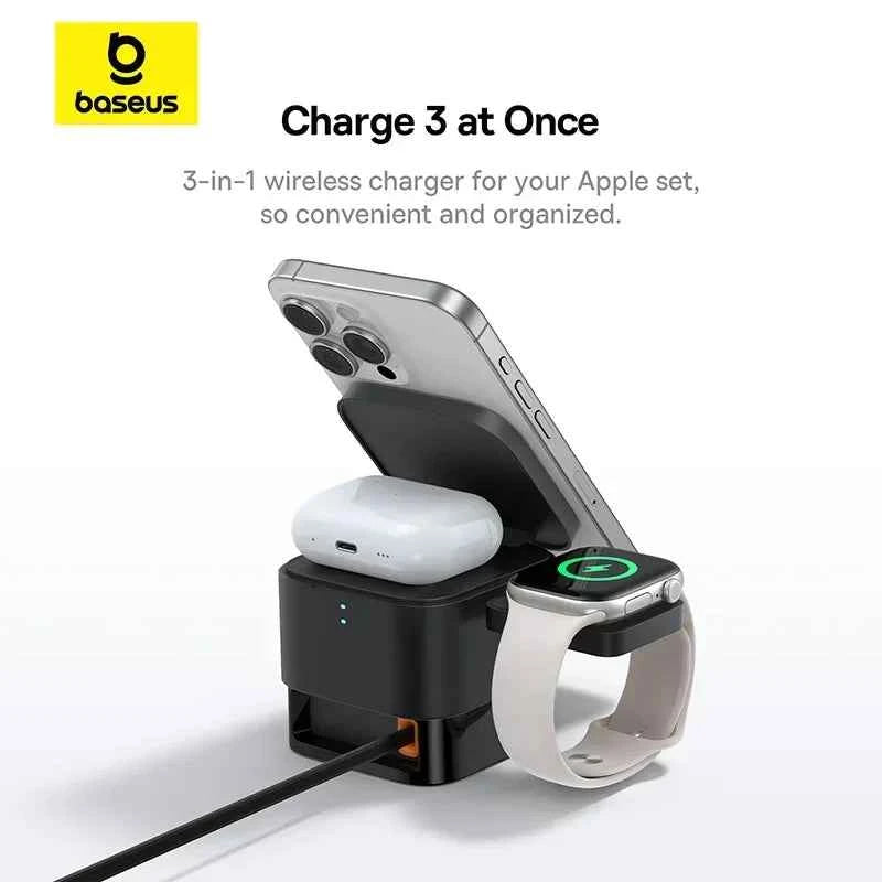 Baseus 3-in-1 Magnetic Wireless Charging Stand for iPhone and AirPods