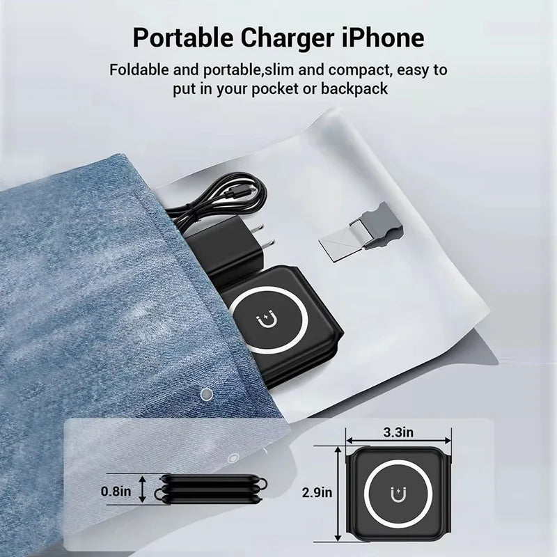 3-in-1 Magnetic Folding 15W Fast Wireless Charger