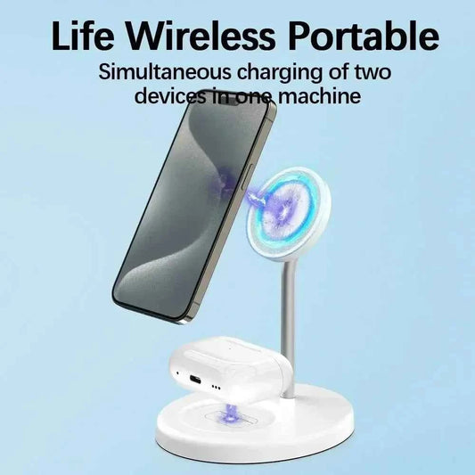 30W 2-in-1 Magnetic Wireless Charging Station for iPhone and AirPods