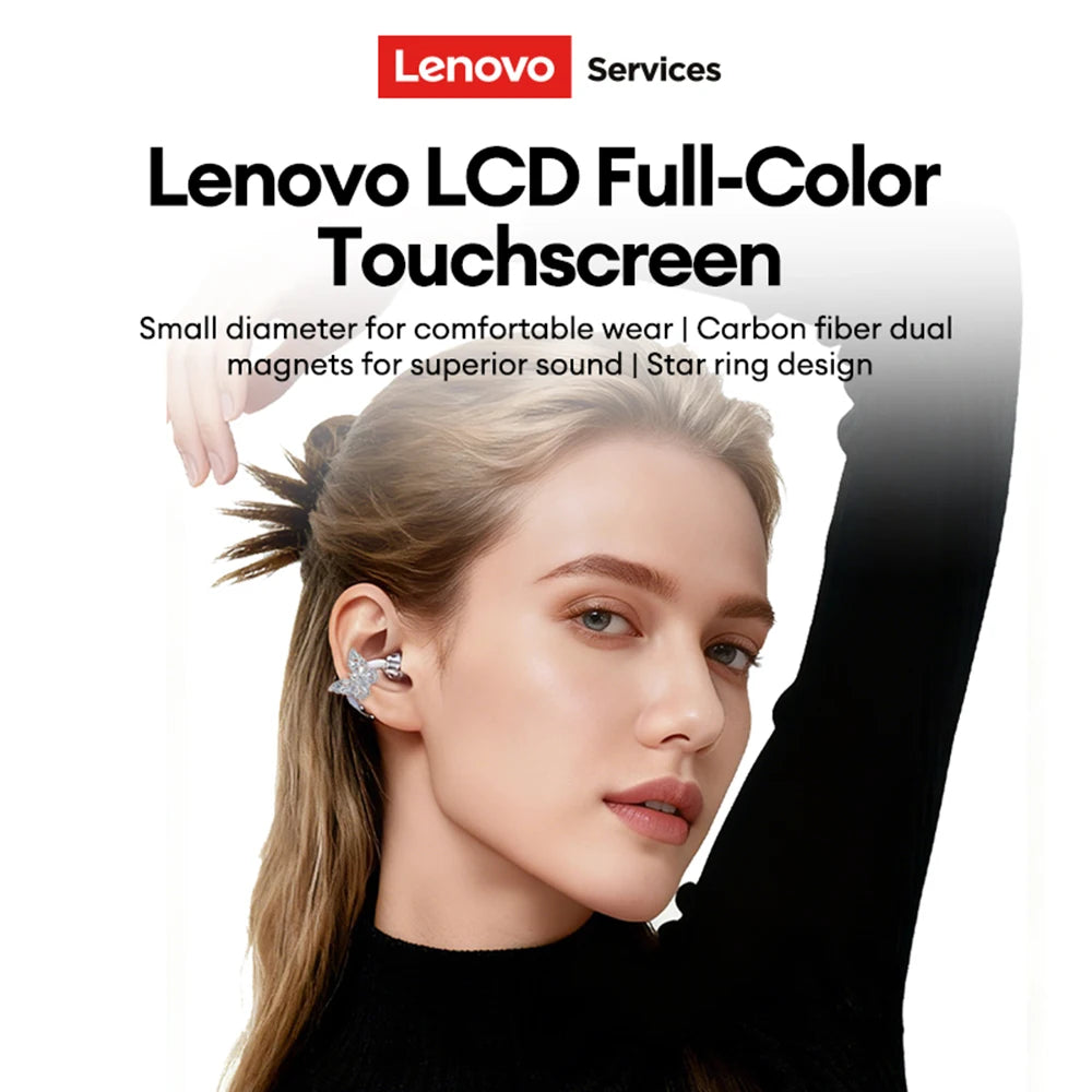 Lenovo RS105 Ear Clip Wireless Earphones with LCD Touchscreen and Bluetooth 6.0