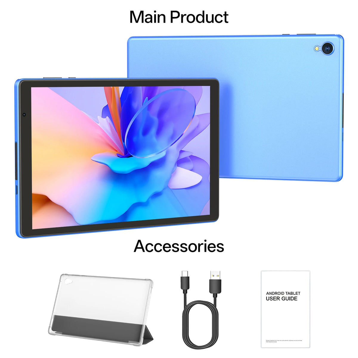 2026 New 10.0-inch Android 14 Tablet (Protective Case Included) ，4GB RAM (2GB + 2GB Expandable), 32GB ROM, Wi-Fi 6, 6000mAh