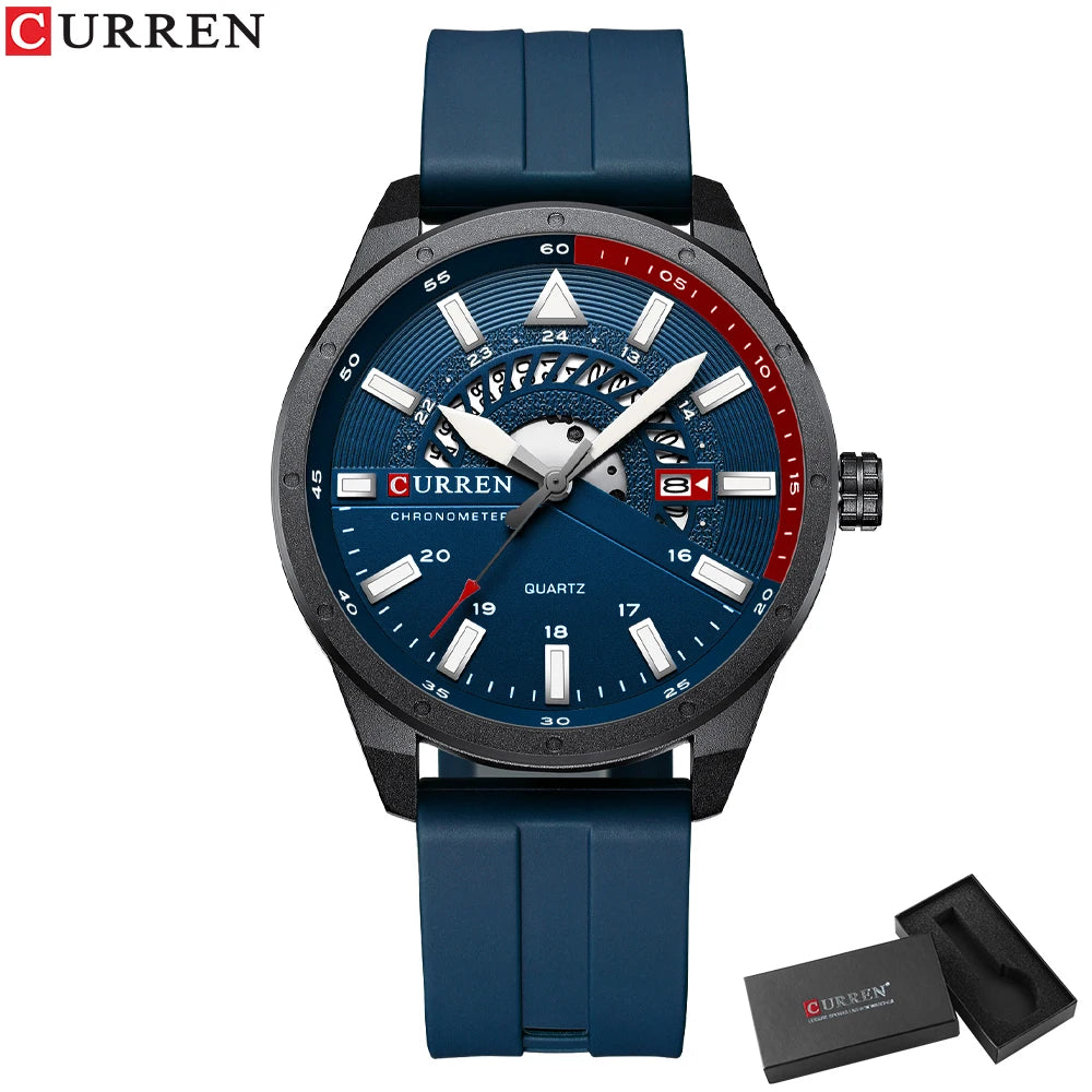 CURREN Men Watches Waterproof Luminous Top Brand Luxury Leather Casual Sports Quartz Wristwatch Military Man Watch For Men