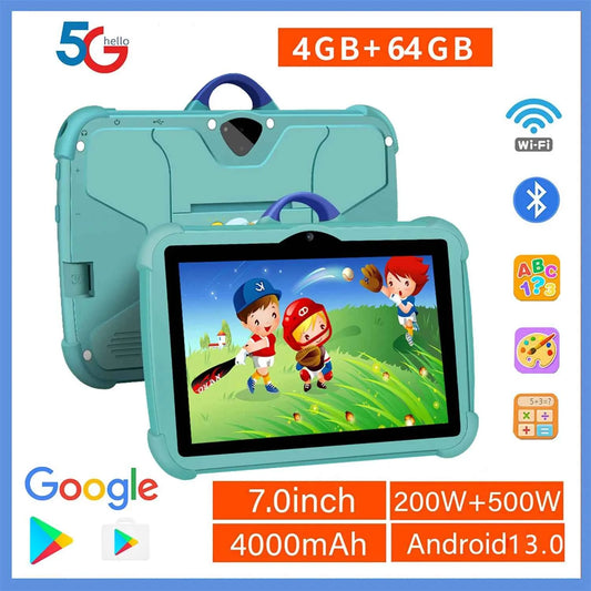 New 7 Inch Global Version 5G WiFi Kids Tablets Quad Core 4GB RAM 64GB ROM Educational Learning Tablet Pc Bluetooth 4000mAh