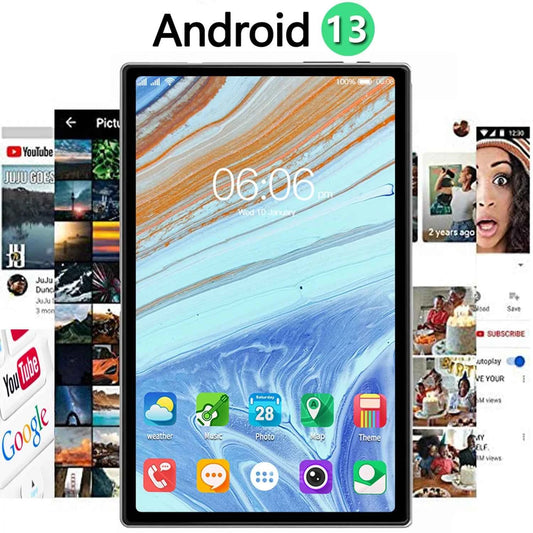 Global Version 10.1 Inch Tablet PC 3G Phone Call Octa Core Dual SIM Dual Cameras 4GB+64GB Android 13 WiFi Bluetooth Google Play
