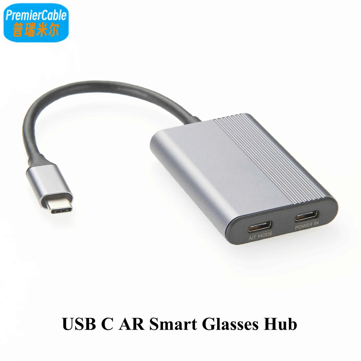 AR Smart Glasses USB C Hub, 2-Port USB-C Hub with DP Alt Mode Video Output 4K@60Hz, 100W PD Fast Charging for Switch, Steam Deck